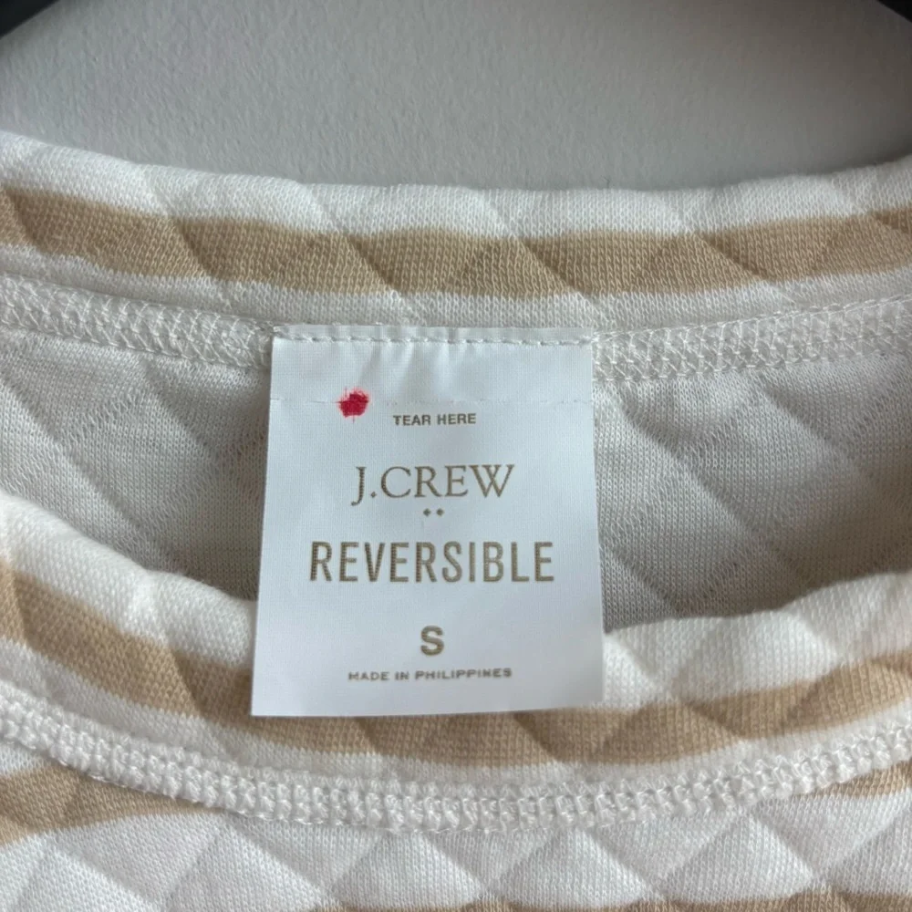 NWOT J. Crew Reversible quilted pullover, Size S